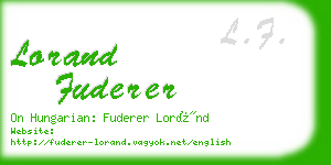 lorand fuderer business card